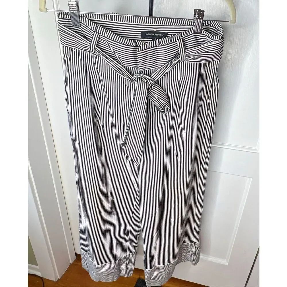 Banana Republic Striped wide Leg Pants Size 4